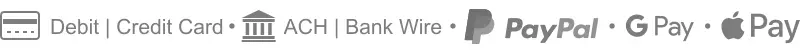 Also accepts PayPal and Apple Pay