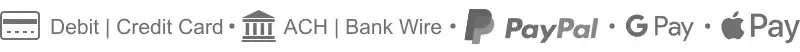 Also accepts PayPal and Apple Pay
